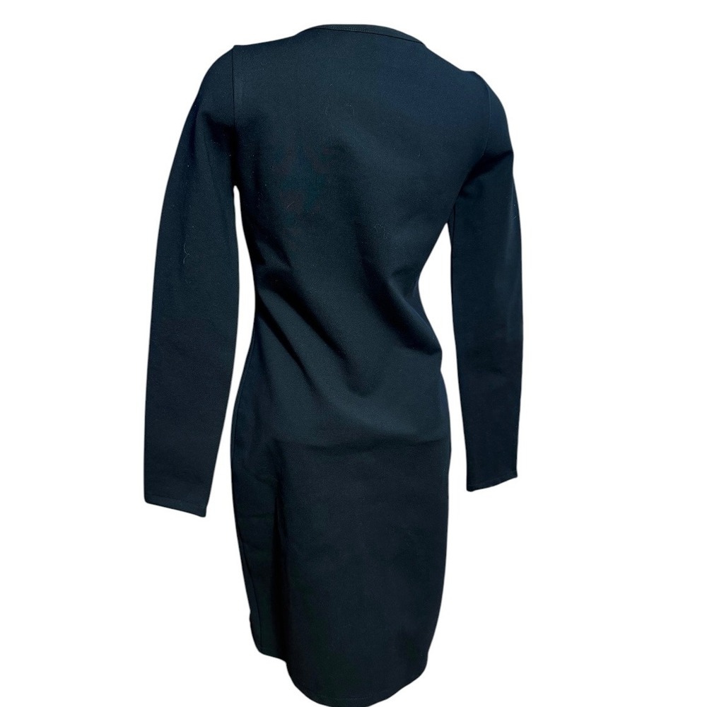 Black Lace Up Grommet Long Sleeve Bodycon Mini Dress Small Edgy Goth Night Out - Picture 5 of 7